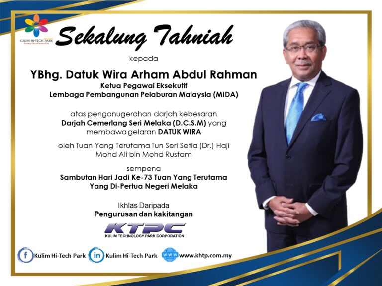 Tahniah YBhg Datuk Wira Arham Abdul Rahman - KHTP